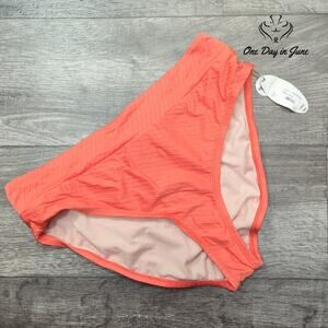 Mynah Medium Coverage Textured Bikini Bottom Size L